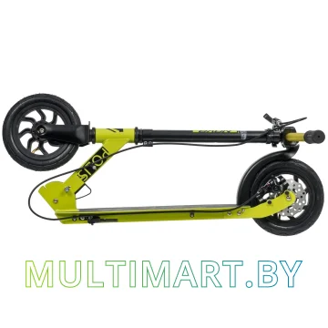 Самокат Novatrack Polis Disc 200DB.POLIS.GN20 (черный/зелены, 2020) картинка 5